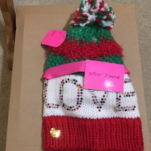 Betsy Johnson hat and glove set